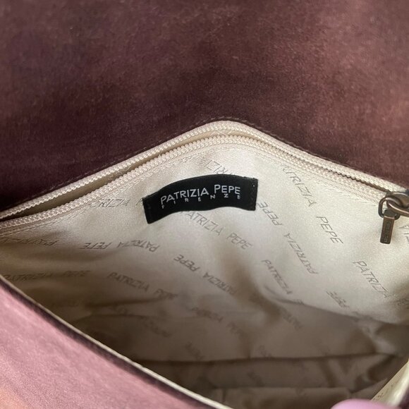 Patrizia Pepe Suede Leather Flap Buckle Crossbody Satchel‎ Brown Western Boho - Picture 10 of 16